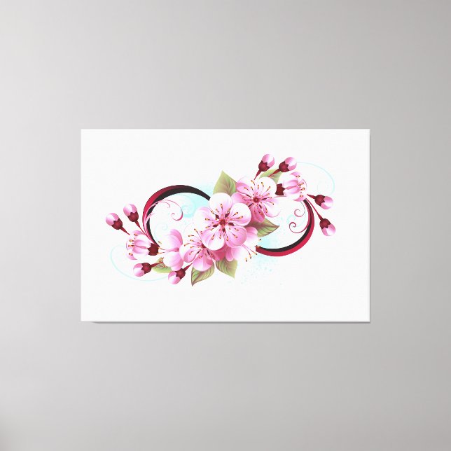 Toile Infinité avec les fleurs Sakura (Recto)
