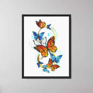 Toile Infinité de papillons monarques