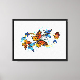 Toile Infinité de papillons monarques