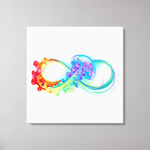 Toile Infinity avec Rainbow Jellyfish
