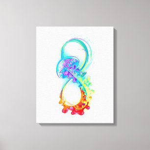 Toile Infinity avec Rainbow Jellyfish
