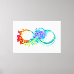 Toile Infinity avec Rainbow Jellyfish
