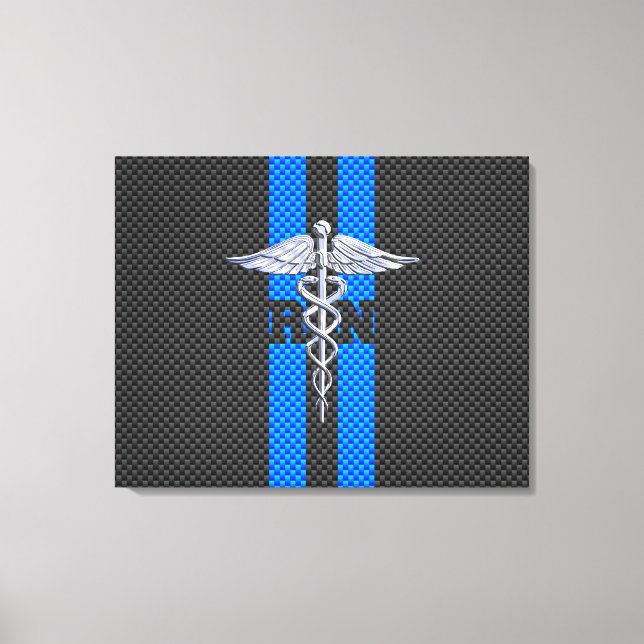 Toile Infirmière inscrite RN Caduceus Carbon Decor (Recto)