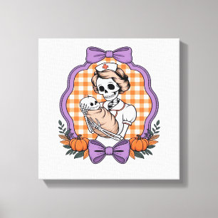 Toile Infirmière squelette vintage et bébé � Cute Hallow