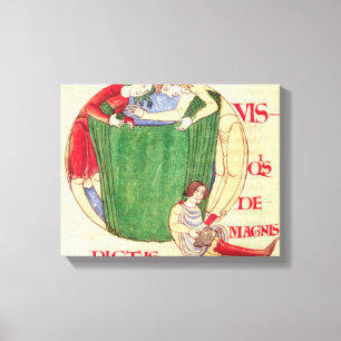 Toile Initiale "Q" de Historiated dépeignant des