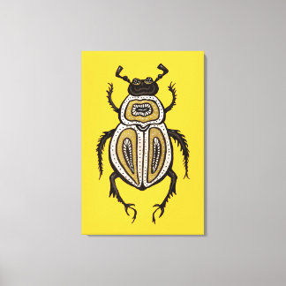 Toile Insect Lover Jaune Art Décoratif du scarabée