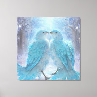 *~* Inséparables pastel doux AP54 Art Winter