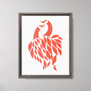 Toile Inséparables romantiques Feng Shui Art - Paire Rou