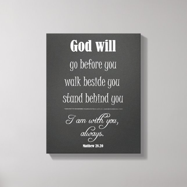 Toile Inspirationnal God Will Quota avec Bible Verset (Recto)