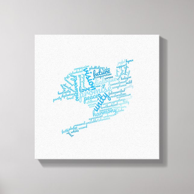 Toile Inspirationnel Elegant Dove of Peace Tag Cloud (Recto)