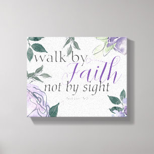 Toile Inspirer Bible Verse Marcher par la foi Pas par la