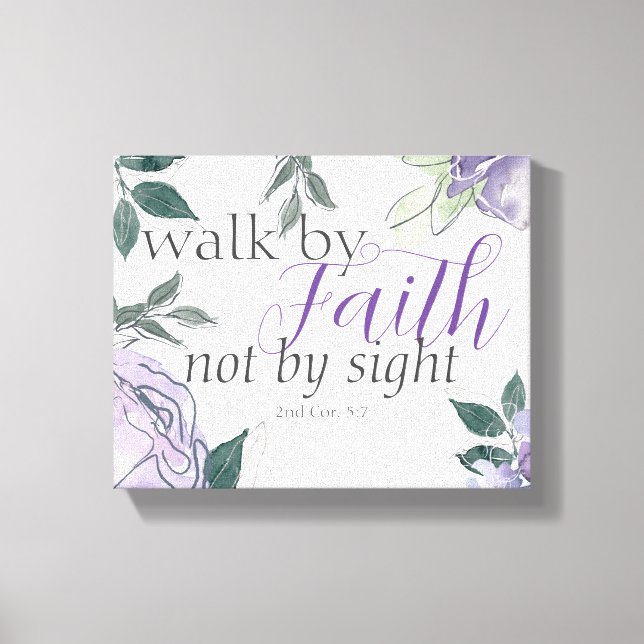 Toile Inspirer Bible Verse Marcher par la foi Pas par la (Recto)