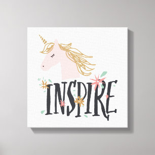 Toile Inspirer Gold Mane Unicorn