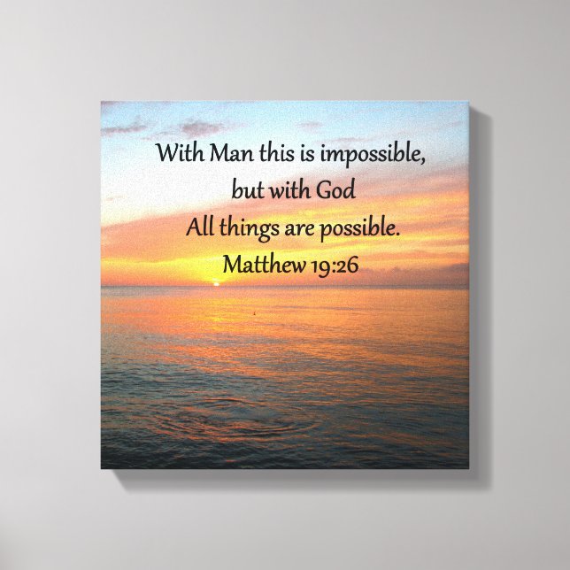 TOILE INSPIRING MATTHEW 19:26 CONCEPTION DU SOLEIL (Recto)