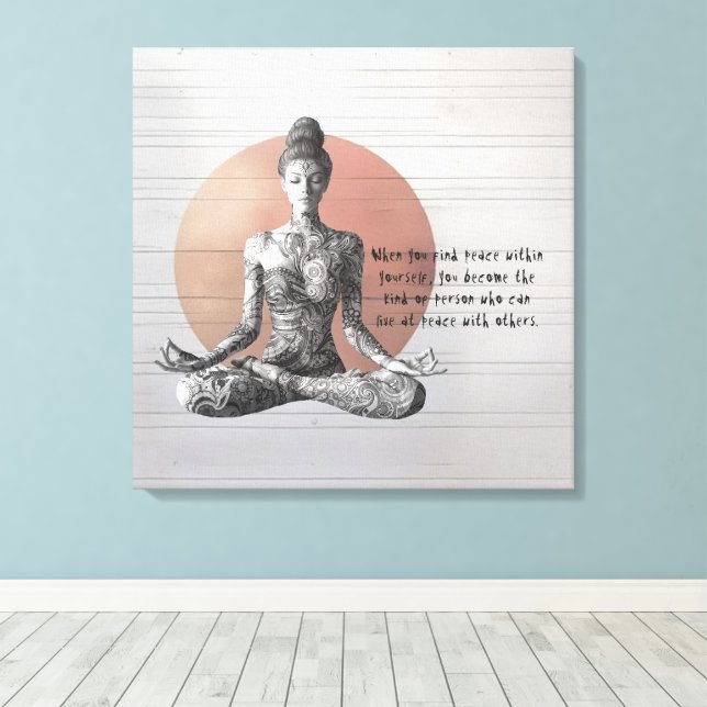 Toile Instructeur de méditation Yoga Reiki Master Lotus  (Insitu (Plancher de Bois))