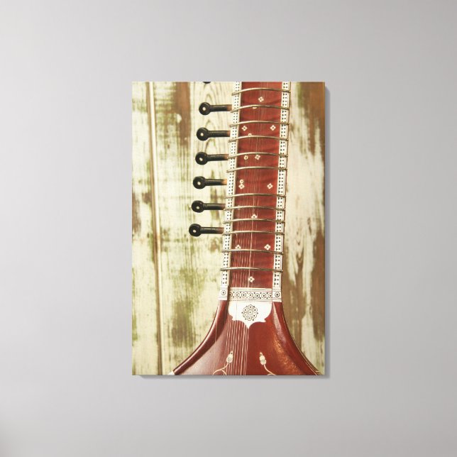 Toile Instrument à cordes indien Sitar (Recto)