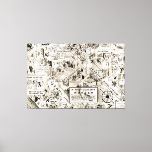 Toile Interdiction Era Harlem, New York Speakeasy Map