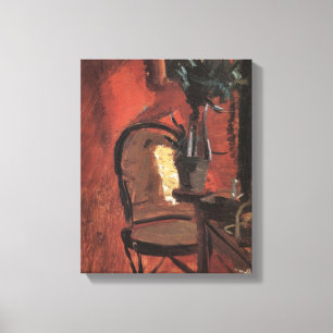 Toile Intérieur avec chaise et plante par Anna Ancher
