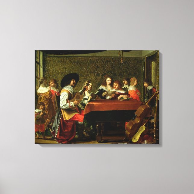 Toile Intérieur avec musiciens et chanteurs (Recto)