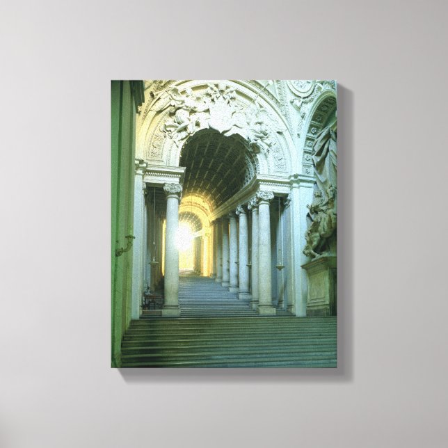 Toile Intérieur avec vue sur l'escalier (Recto)