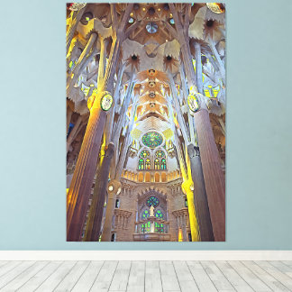 Toile Intérieur de la Sagrada Familia à Barcelone, impre