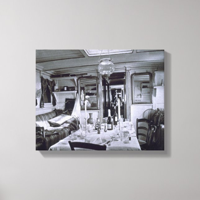 Toile Intérieur d'un bateau du Nil (photo b&w) (Recto)