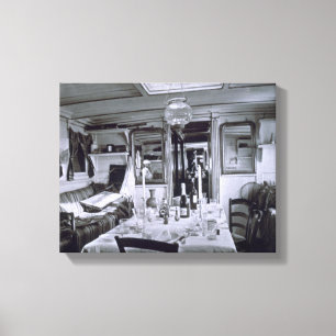 Toile Intérieur d'un bateau du Nil (photo de b&w)