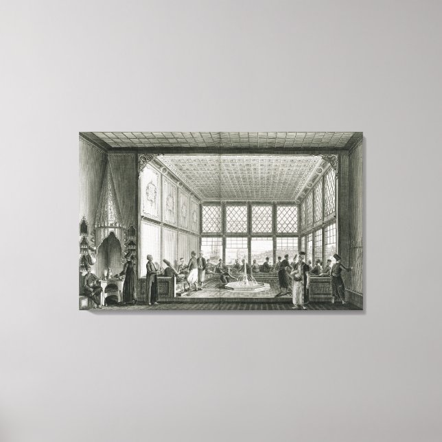 Toile Intérieur d'un café public à Constantinople par (Recto)