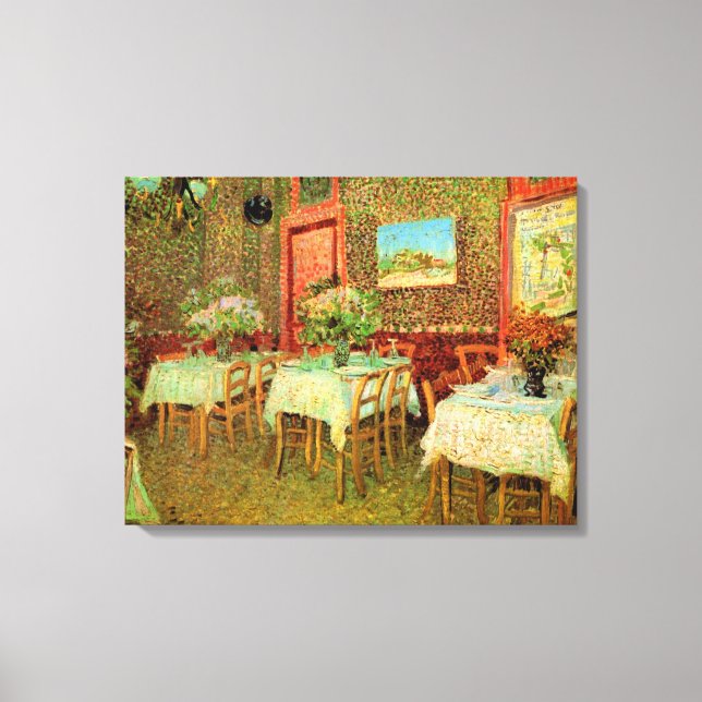 Toile Intérieur d'un restaurant de Vincent van Gogh (Recto)