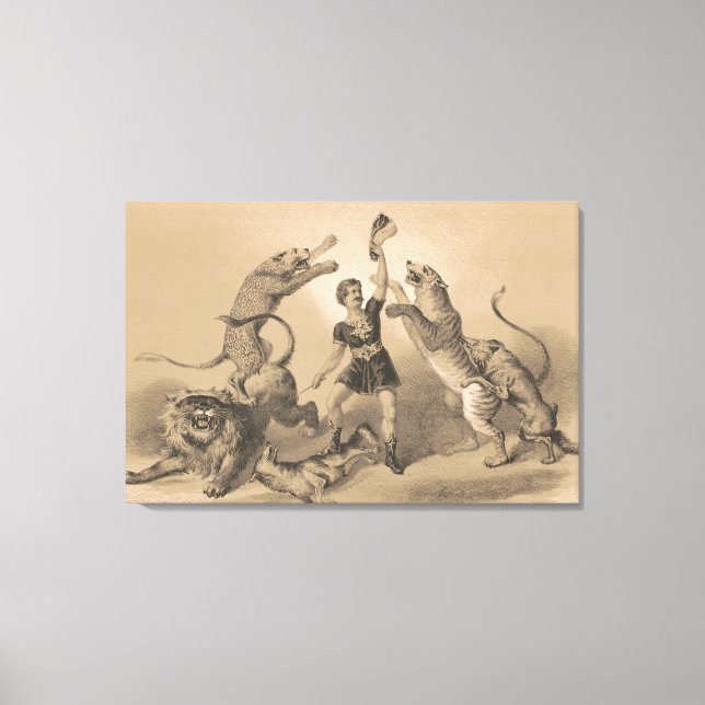 Toile Interprète De Cirque Debout Parmi Les Animaux Vici (Recto)