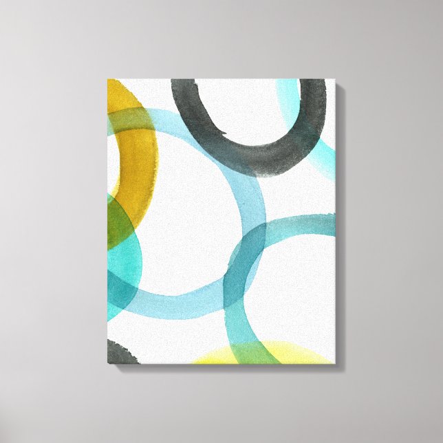 Toile Interverrouillage des cercles jaunes et bleus (Recto)