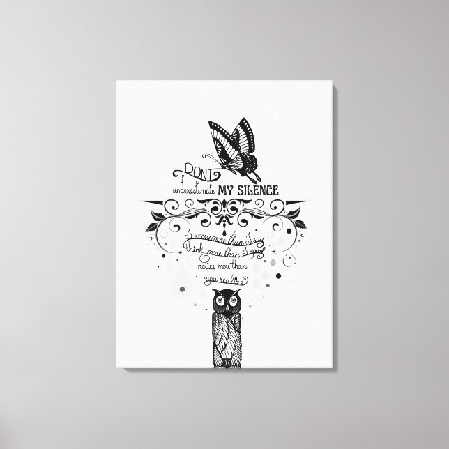 Toile Introduire Empath Silence citation d'encre de sage (Recto)