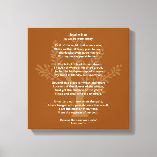 Toile Invictus - je suis le capitaine Of My Soul,
