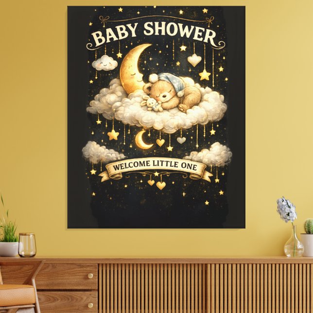 Toile Invitation à l'aventure pour Baby Shower (Insitu(Salon))