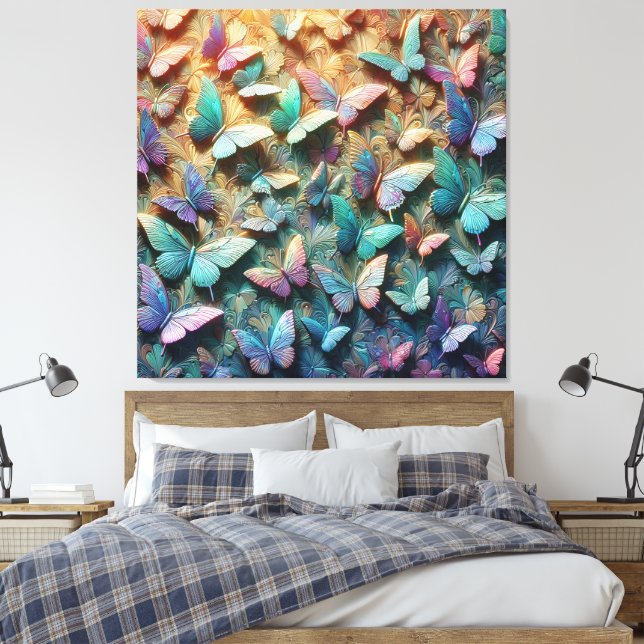 Toile Iridescent Butterfly Garden (Insitu(Chambre))