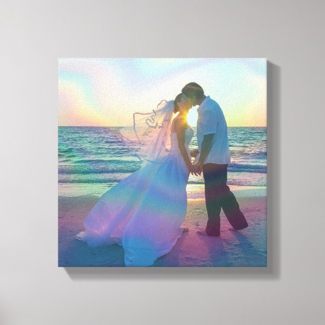 Toile Iridescente Rainbow Overlay Mariage Photo (Recto)