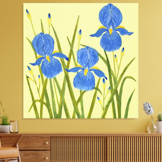 Toile Iris bleus (Insitu(Salon))