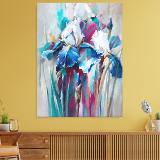 Toile Iris Bloom – Modern Impressionist Floral Wall Art 