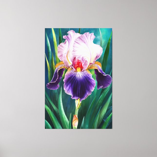 Toile *~* Iris Gras Fleur Artsy Iris Peinture AP84 (Recto)