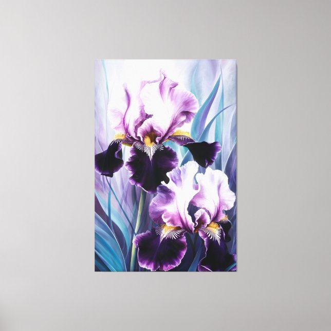 Toile *~* Iris Irises Peinture Fleur AP84 (Recto)
