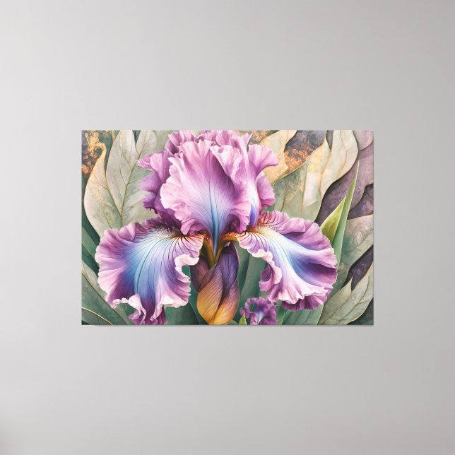 Toile *~* IRIS Irises Vintage Floral TV2 PINK (Recto)