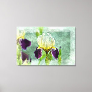 Toile Iris Violet Impressionniste Floral Peinture Art
