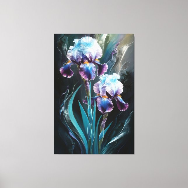 Toile *~* Irises Blue Flower Artsy Iris Peinture AP84 (Recto)