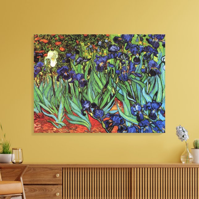 Toile Irises de Vincent van Gogh, Jardin Vintage (Insitu(Salon))