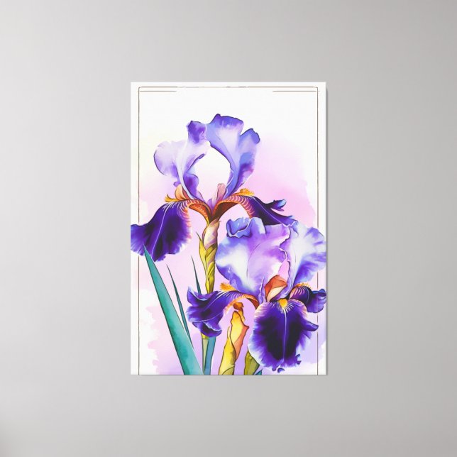 Toile *~* Irises Fleur Artsy Iris Peinture AP84 (Recto)