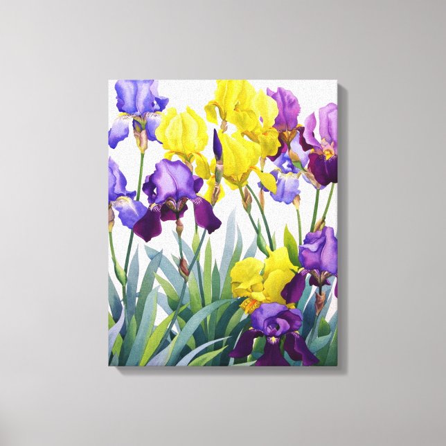 Toile Irises jaunes et pourpres (Recto)