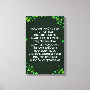 Toile Irish Blessin - Design Shamrock