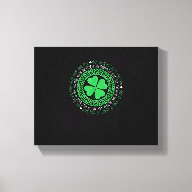 Toile Irish Blessing Celtic Knot 4 Clover à feuille - St (Recto)