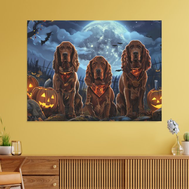 Toile Irish Red Setter Halloween Épouvantable (Insitu(Salon))