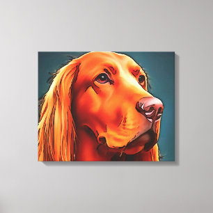 Toile Irish Setter Portrait pour animaux de compagnie Bl